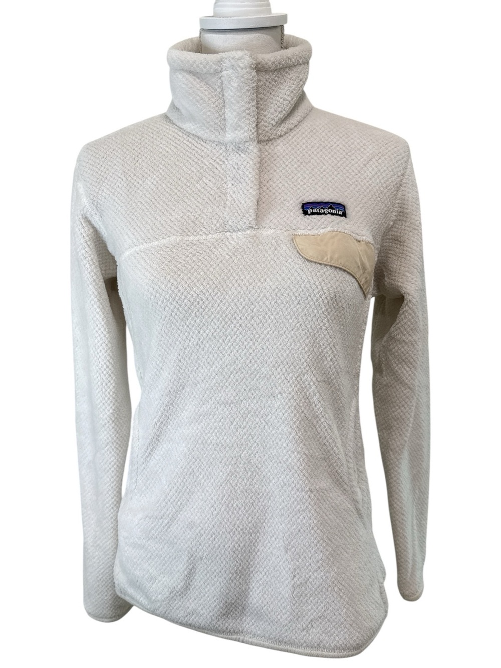 Patagonia Off-White Deep Pile Fleece Pullover Sweater Medium